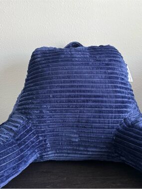 Clara Clark Navy Blue Ribbed Backrest Pillow